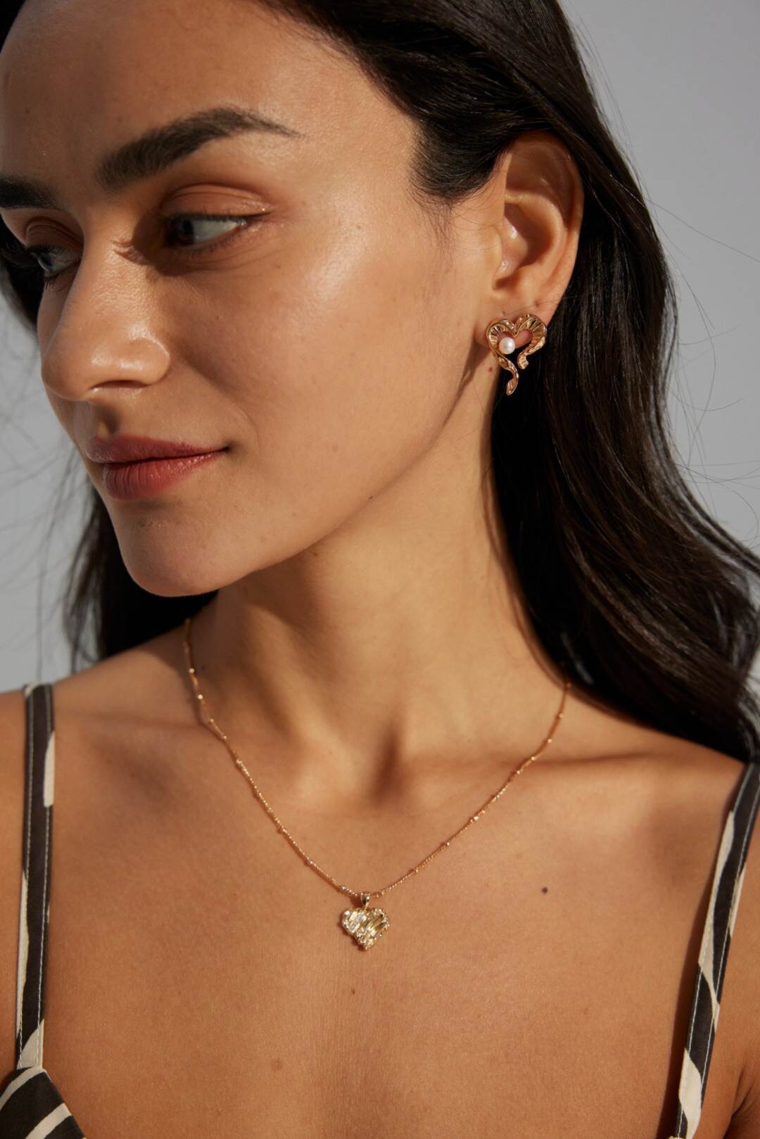 Simple Heart Shaped Zirconia Necklace